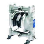 Graco Husky 716 D54311 metallic air operated double diaphragm pump in 316 stainless steel for industrial chemical transfer.