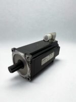 Full isometric view of the B&R 8LSA44.DB060S300-3 Revision C9 AC servo motor with protective shaft cover, designed for high-performance motion control