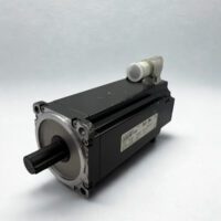 Full isometric view of the B&R 8LSA44.DB060S300-3 Revision C9 AC servo motor with protective shaft cover, designed for high-performance motion control