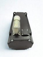 Top view of the B&R 8LSA44.DB060S300-3 servo motor showing the angled power and feedback signal connectors and black heat-dissipating housing