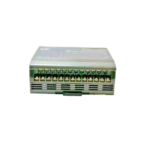 Profile view of the Keyence KV-40R showing the compact DIN rail mounting clip and terminal arrangement
