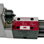 Complete assembly of the Moog D635-606B (Framo P/N A11592) Direct Drive Servo Proportional Valve with electrical connector