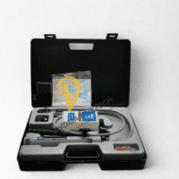 Complete SKF 729124 hydraulic pump mounting kit including instruction manual and high-pressure gauge in a grey organizer.