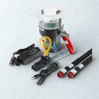 Solo 461-001 cordless heat detector tester kit featuring the 461 test head, two Solo 770 battery batons, and a Solo 727 fast charger for professional marine fire system inspections
