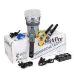 Testifire 1000-001 functional test kit including head unit, battery batons, smoke capsules, and charger for marine fire system maintenance.