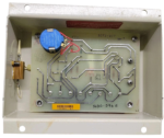 Internal view of Woodward 2301 Fuel Limiter showing the circuit board, Bourns potentiometer, and wiring components