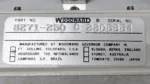 Original Woodward manufacturer nameplate for Part Number 8271-250 C Serial Number 2305854