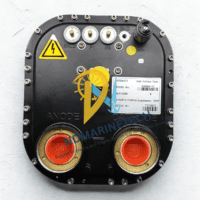 Top-down view of the A6099-17 High Voltage Tank showing the clearly marked Anode and Cathode terminals, GND connection, and oil fill port.