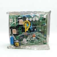 Top-down view of ABB SAFT112POW 57411431 Power Supply Board showing transformers and capacitors