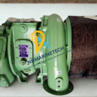 ABB VTR 250 heavy-duty marine exhaust gas turbocharger with green housing and integrated air filter, supplied by ND Marinetech.