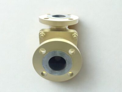 AMOT 2BCSJ12003 Top View - Internal Sensing Valve Bore Top-down view of the AMOT 2BCSJ12003 valve showing the internal bore and 4-bolt flange pattern for marine piping systems.