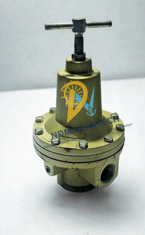 Azbil NRV-306K10 Pneumatic Pressure Regulator for Industrial Pumps Full view of Azbil NRV-306K10 TACO Air Filter Regulator showing the T-handle adjustment screw and threaded ports