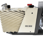 Agilent HS 602 Dual Stage Rotary Vane Vacuum Pump side profile showing the HS 602 model branding and heat dissipation fins.