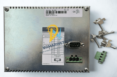 Alfa Laval EPC-60 Control Interface - Model 4B1260.00-K07 Rear view of Alfa Laval EPC-60 4B1260.00-K07 showing RS232 pinout diagram, 24VDC power input, and mounting hardware.