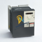 Front perspective of Schneider Altivar ATV312HU40N4 4kW VFD showcasing the navigation dial, LED display, and compact industrial design