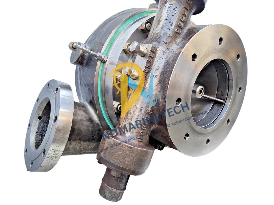 Atlas Copco GT-026-T1K1 Heavy-duty casing and impeller housing of the Atlas Copco GT-026-T1K1 single-stage motor-driven centrifugal compressor, supplied by NDMarineTech.