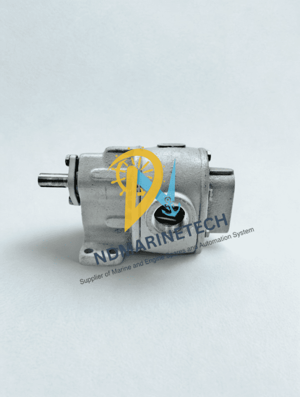 BSM No. 4 Gear Pump Port and Internal Assembly Internal view of BSM 713-4-1 gear pump through the 1 inch NPT port showing precision steel gears