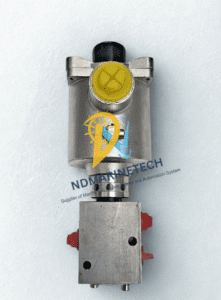 Bifold FP06P-77A9 Full Assembly Supplied by NDMarineTech Top view of Bifold FP06P-77A9 showing manual override, IECEx BAS 10.0008 certification, and IP66/IP67 ratings.