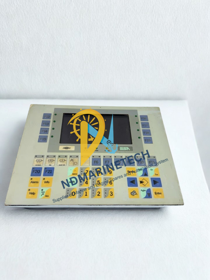 ESA VT310WA0000 Angled front view of the ESA VT310WA0000 marine HMI interface illustrating the industrial membrane keypad layout and function keys