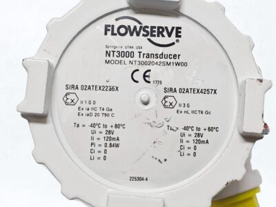 NT3000 Technical Specifications and ATEX Ratings Flowserve NT3002042SM1W00 Nameplate Data with ATEX Certification Details