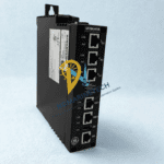 Front communication faceplate of the GE IS220UCSAH1A processor module detailing R, S, T IONet RJ45 ports, ENET connections, and diagnostic LED status indicators.