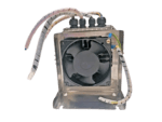 Rear view of HYDROVAR HV 3.2 showing integrated cooling fan and aluminum heat sink fins