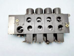 Top View of 4-Section Hawe PSV 6 1/235-5 Load Sensing Valve Manifold and Manual Overrides