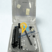 Top view of the Honeywell CC-TAON01 Analog Output Experion Series C module inside an opened protective casing, displaying the front terminal connections.