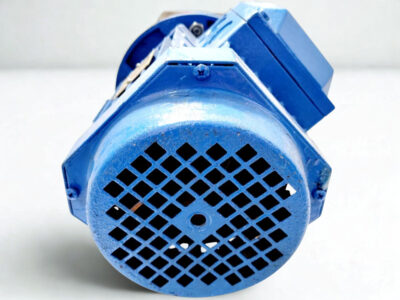 ABB Motor Cooling Fan View - IMO ACD 025N6 NVBP Rear cooling fan housing of the ABB motor attached to the IMO ACD 025N6 screw pump.