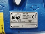 Close-up of IMO AB Sweden nameplate showing model ACD 025N6 NVBP, 2021 manufacture year, and serial number 21052906.