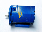 Side profile of blue IMO ACE 025L3 NTBP screw pump showing compact marine design.