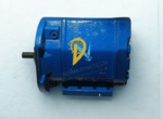 A side profile view of a blue IMO ACE 025N3 NTBP industrial three-spindle screw pump with a black drive shaft