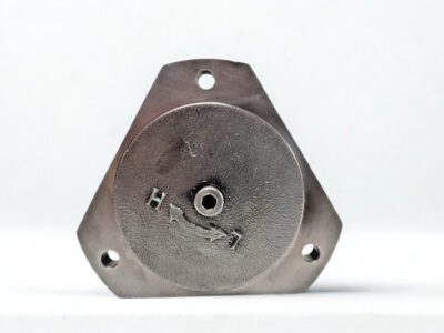 IMO LPQ 110 G070 Valve Face and Adjustment Markings Front face of the IMO LPQ 110 G070 valve element displaying the pressure adjustment markings and mounting bolt holes.