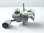 Side view of Japan Air Motor JAM-1.5PE-450DR pneumatic motor showing the exhaust silencer muffler and cast aluminum housing.
