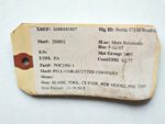 Technical inventory tag for Pell Cablecutter Company Part Number POC2500-4 Blade Tool for Model POC 2500 with Rig ID Noble Clyde Boudreaux.