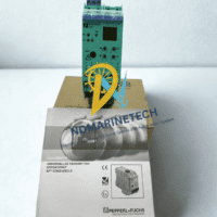 Front view of Pepperl+Fuchs KFD2-CRG2-Ex1.D with integrated LCD display, keypad, and original instruction manual.