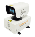 Renishaw Fanbeam 5 Laser Position Reference sensor head featuring AutoTilt technology and Class 1 eye-safe laser optics.