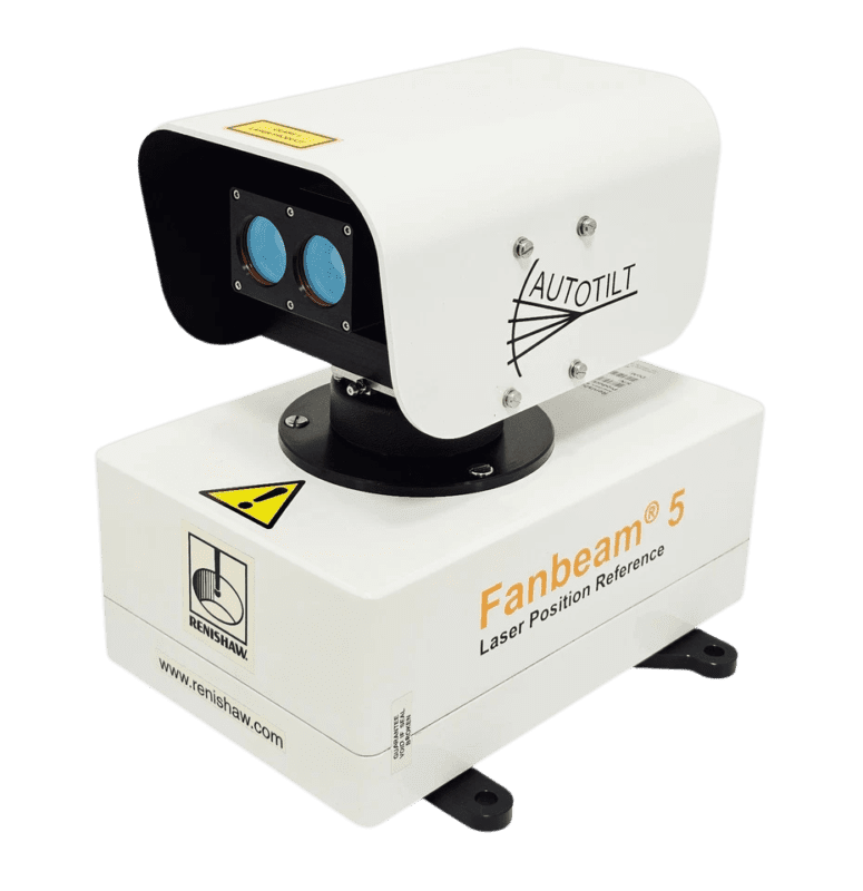 Fanbeam 5 AutoTilt Laser Sensor Head - Marine Dynamic Positioning. Renishaw Fanbeam 5 Laser Position Reference sensor head featuring AutoTilt technology and Class 1 eye-safe laser optics.