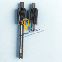 A complete replacement gear set for a Roper 2AM 27 pump, featuring one long drive shaft with a keyway and one shorter idler shaft, both fitted with heavy-duty helical gears.