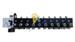 Top down view of SF Control LD 100S LevelDatic transmitter featuring the manual purge and close control valve assembly