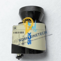 Side profile of the SICK LMS111-10100S01 2D laser scanner featuring the blue SICK logo and rugged outdoor housing.