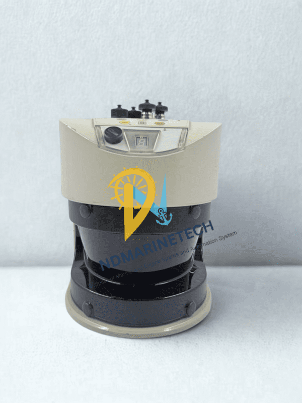 SICK LMS511-10100S02 Outdoor 2D LiDAR Sensor Front View Front view of SICK LMS511-10100S02 2D LiDAR scanner showing the rugged IP67 optical window and status LED display.