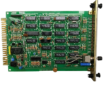 Front view of Terasaki ECA-804 Electronic Circuit Board showing Toshiba TC4000 series ICs and capacitors.