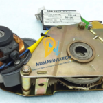 Complete top-down view of ABB 1SDA038324R1 geared motor device featuring copper field windings, main driving cam hub, and control circuit terminal connection plug.