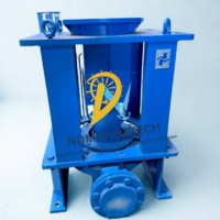 NEW Allweiler NIM100 industrial marine centrifugal pump in a vertical frame configuration, featuring a blue protective marine-metal coating, top motor mounting flange, integrated lifting eye bolts, and a bolted front suction flange.