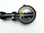 Close-up of a Bergen KVMB-12 and KVGB-12 marine engine camshaft showing the lobed shaft and end flange, watermarked by NDMarineTech.