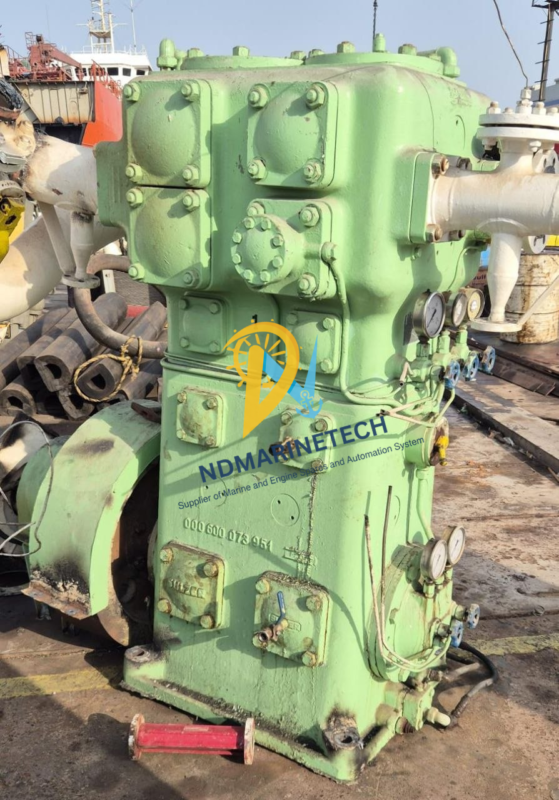 Burckhardt 2K 120-2A Laby Cargo Compressor - Front View Sulzer Burckhardt 2K 120-2A 2-stage marine cargo compressor for LPG and Ammonia service