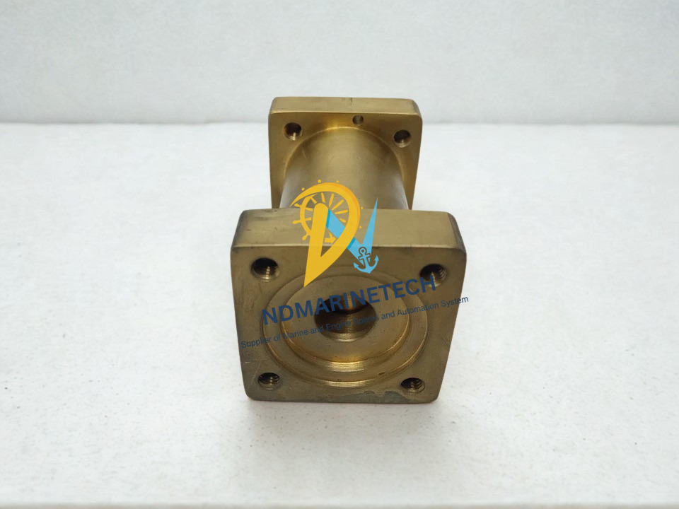 CARRIER 5H120 Relief Valve Premium brass pressure relief valve replacement part for Carlyle Carrier 5H120 open type marine refrigeration compressor showing the opposite flange side.