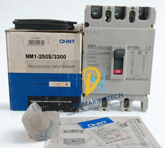 CHINT NM1-250S 3300 Box Pack and Manuals CHINT NM1-250S 3300 circuit breaker with original packaging box, QC pass certificate, and installation manual sheet.