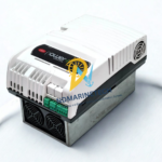 Isometric view of Carel PSD1024400 Power+ Speed Drive showing the depth of the metal heatsink enclosure and top air vent structure.